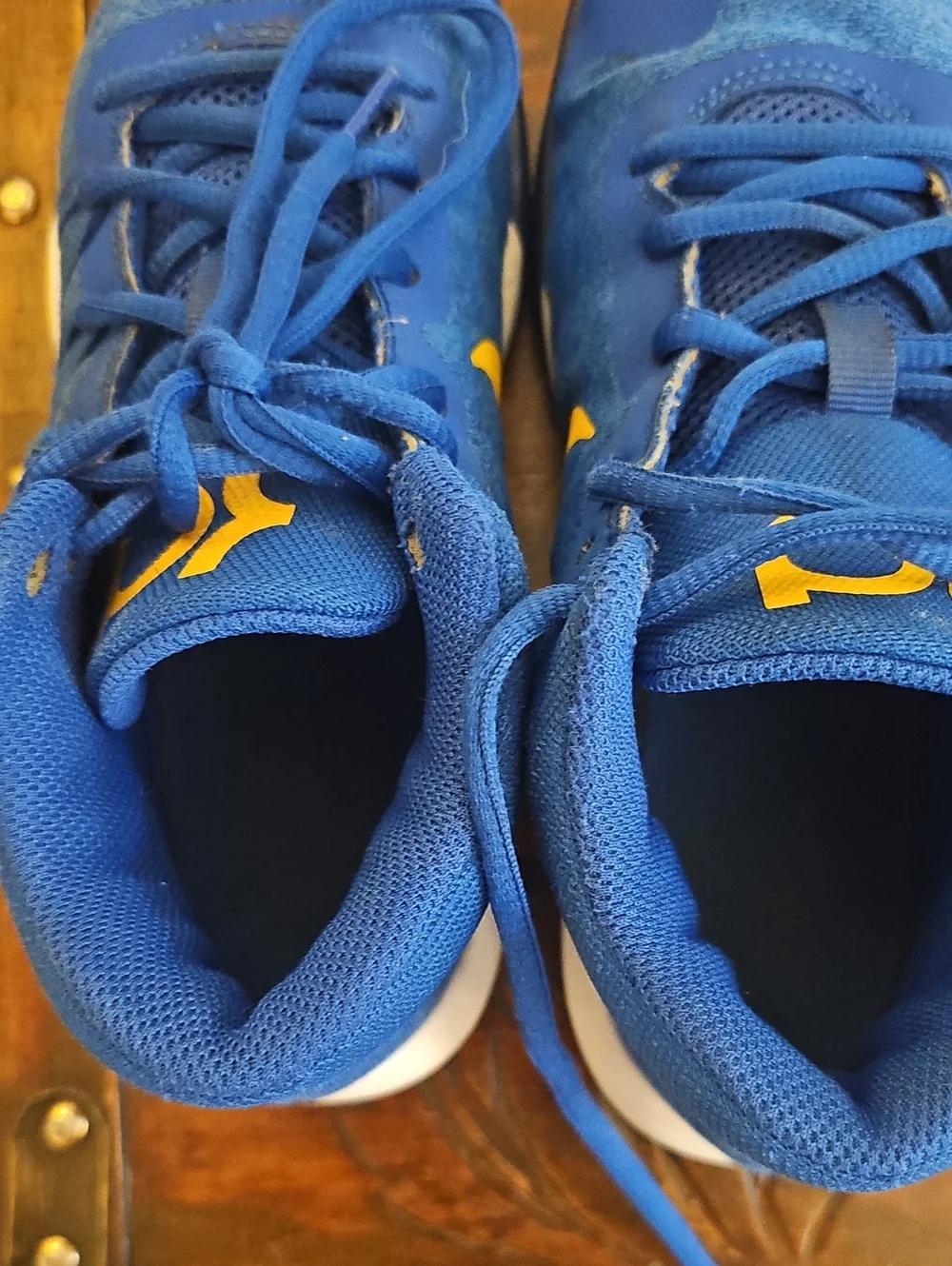 Nike KD Kids' Blue and Yellow Basketball Shoes